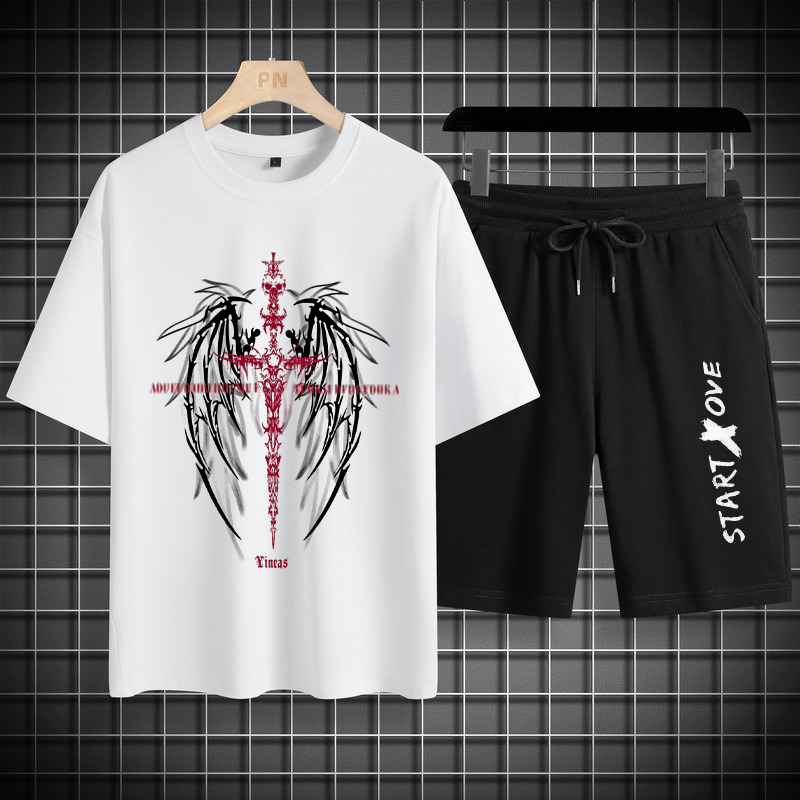 Summer Youth Clothing - 1 Stück Herren-T-Shirt-Sets Frühjahr/Sommer 2026 3D-gedrucktes