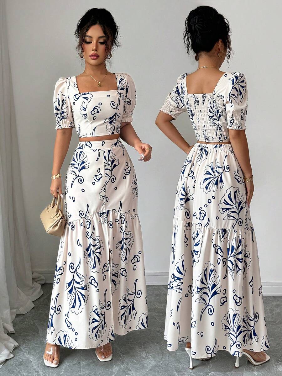 Summer Clothing For Older Women - 2026 Damen Sommer Zweiteiler, Blumenmuster Sexy