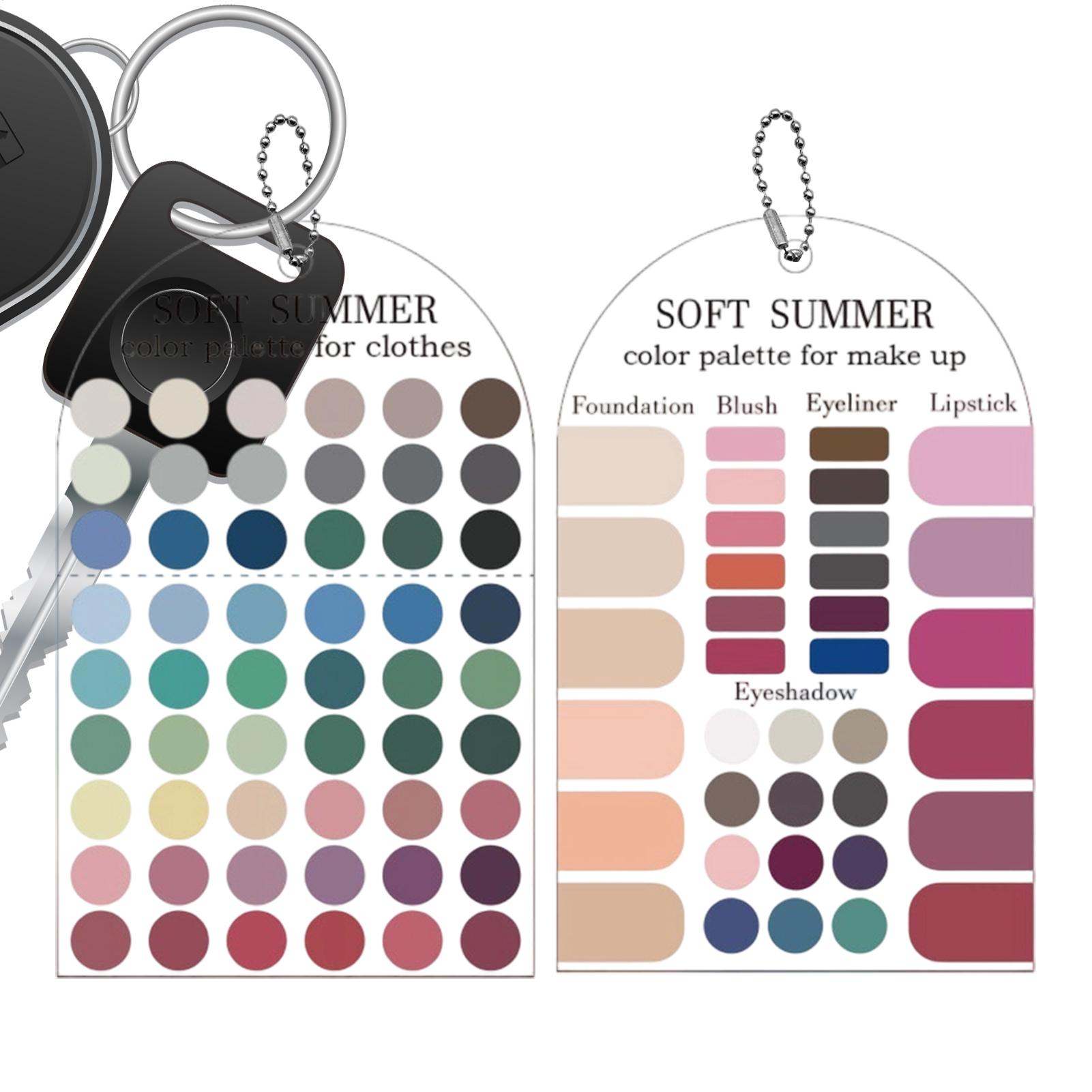 Summer Clothing Guide - Weiche Sommer-Farbpalette-Karten, 2 Stück, saisonale Acryl-Farbpaletten-Musterkarten,